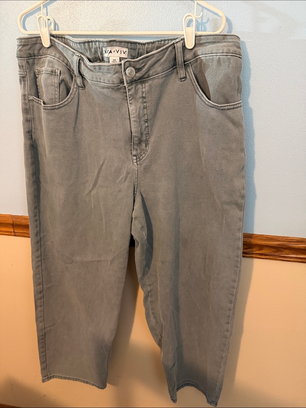 Ava & Viv Relaxed Fit Women’s Gray-Green Jeans Size 18W